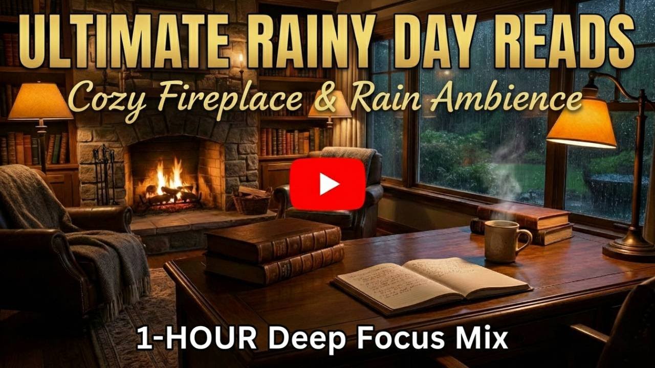 🔥 1 Hour Cozy Fireplace Study Ambience – Relaxing Music for Focus & Deep Work
