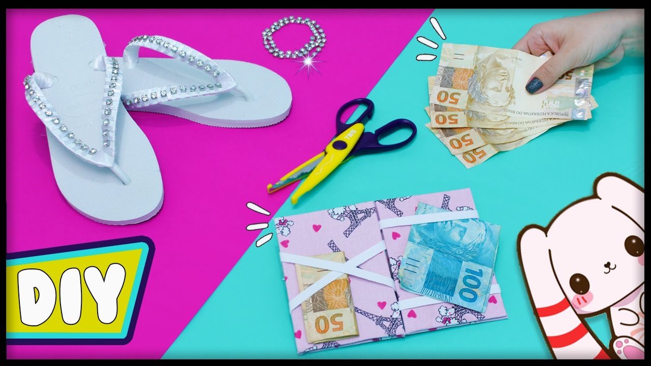 DIYs IDEIAS PARA GANHAR DINHEIRO EM CASA! 💰😱 Carteira Mágica, Chinelo de Princesa