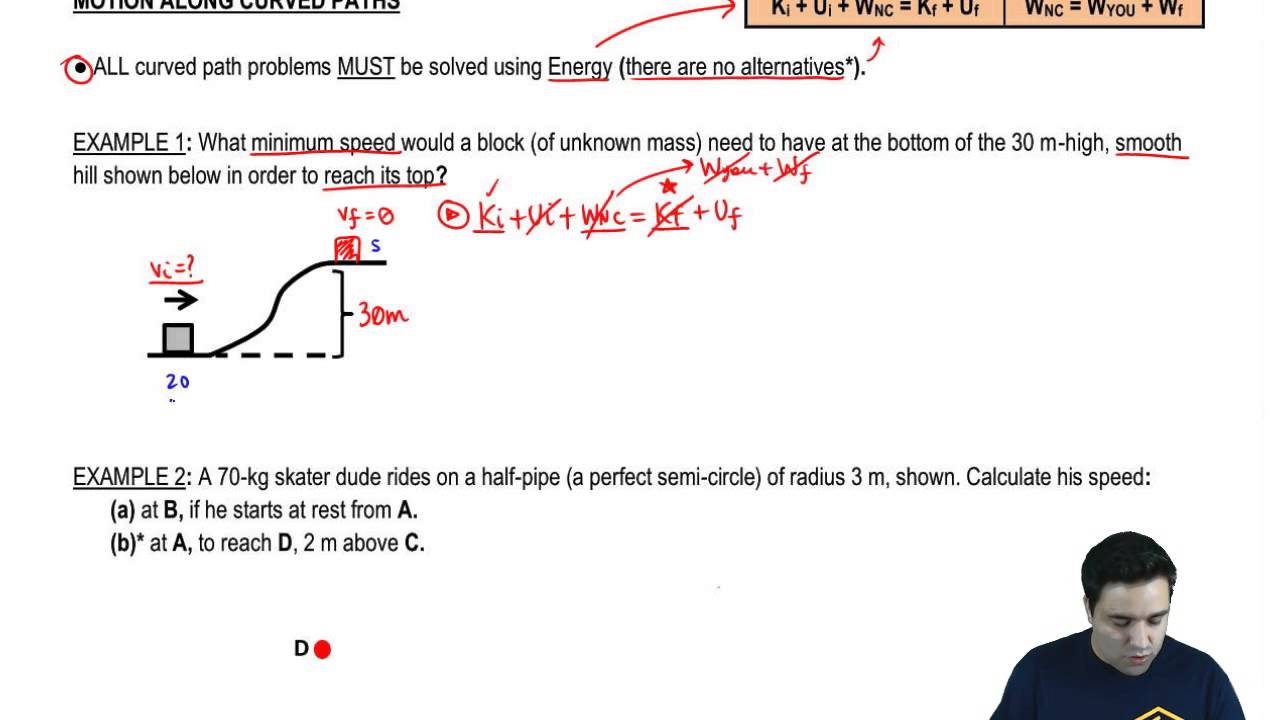 Energy in Curved Paths Example 1
