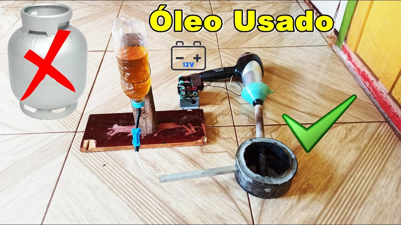 SEM SOLDAGEM - FOGÃO MOVIDO A ÓLEO DE COZINHA USADO
