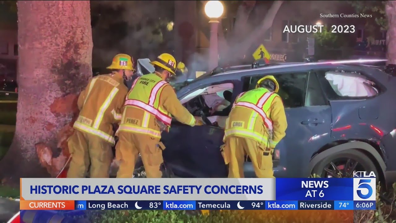 Another crash hits historic fountain at Orange Plaza