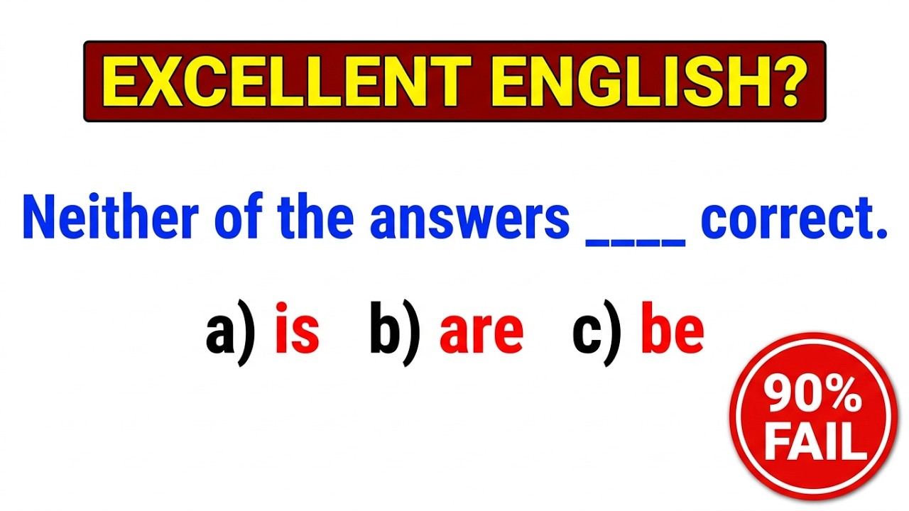 English Grammar Questions and Answers ✍️ If you pass this test, your English is EXCELLENT! QUIZ 23