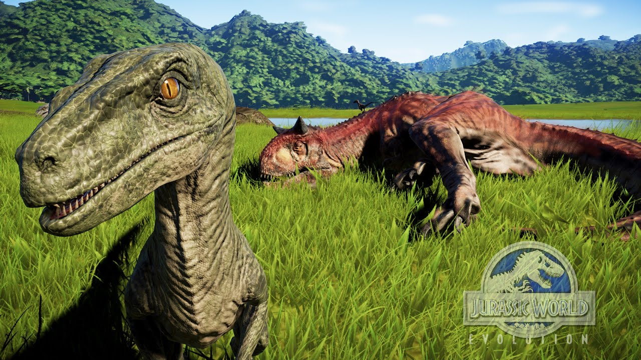 DINOSAURIOS INTELIGENTES!! VELOCIRAPTORES ESPERAN a que el Carnotaurus TORO DUERMA... JW Evolution