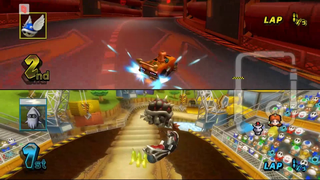 Mario Kart Wii 2 player Part 2