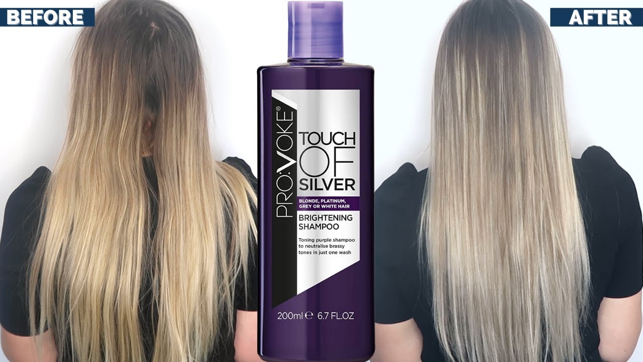 PROVOKE TOUCH OF SILVER BRIGHTENING PURPLE SHAMPOO BEFORE AND AFTER | PURPLE SHAMPOO REVIEW