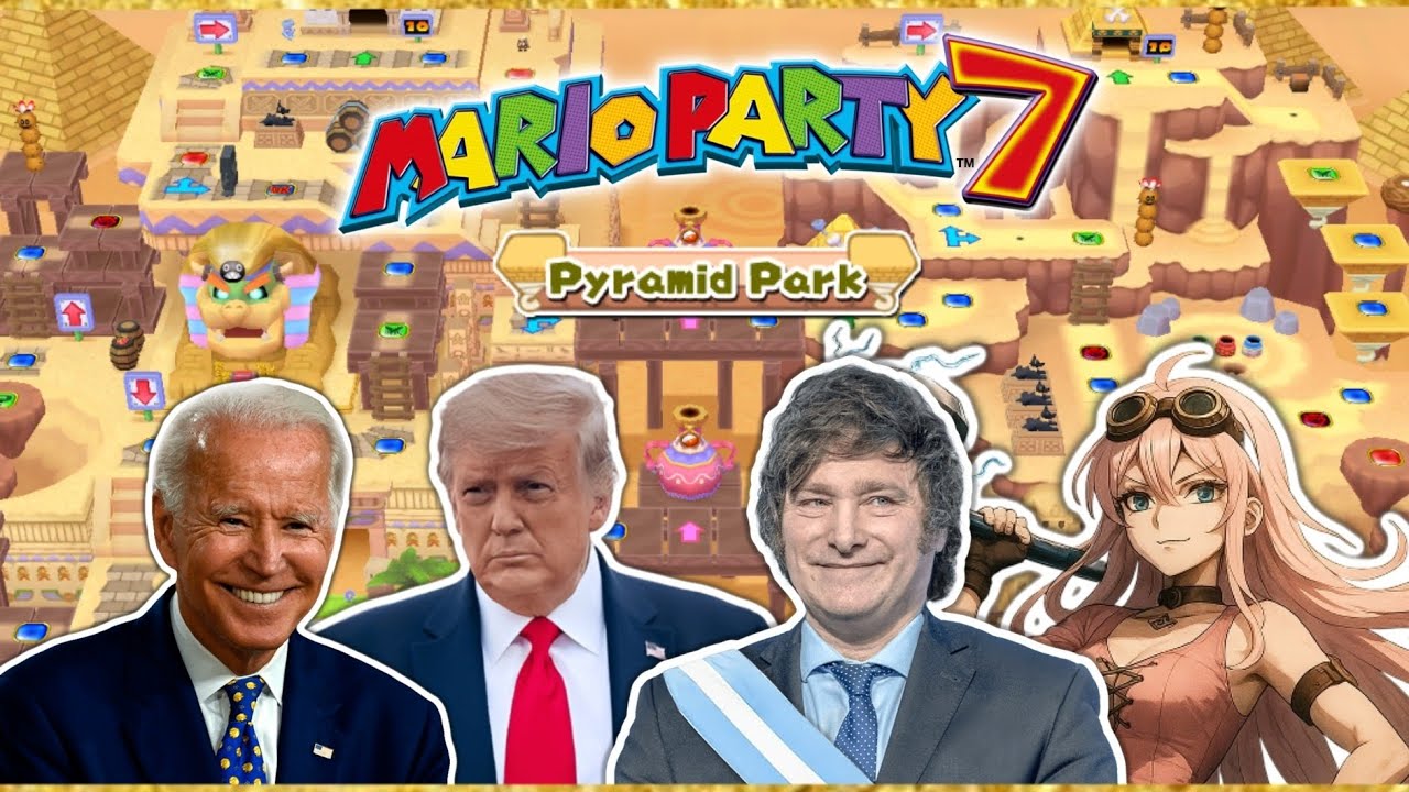 Президенты США играют в MARIO PARTY 7: PYRAMID PEAK с Хавьером Милеем