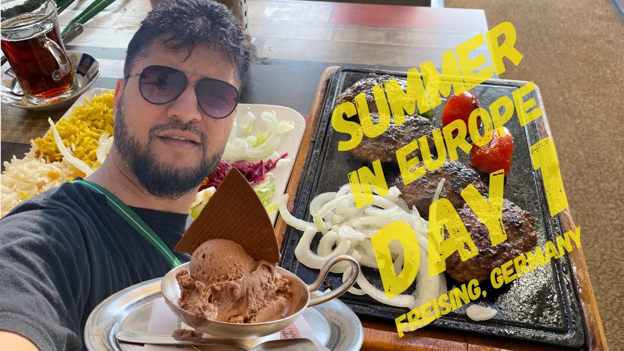 Summer day in Freising, Germany with yummy halal Turkish food