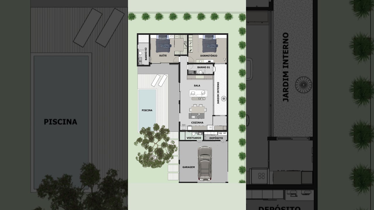 Planta Baixa | Casa de Campo em L