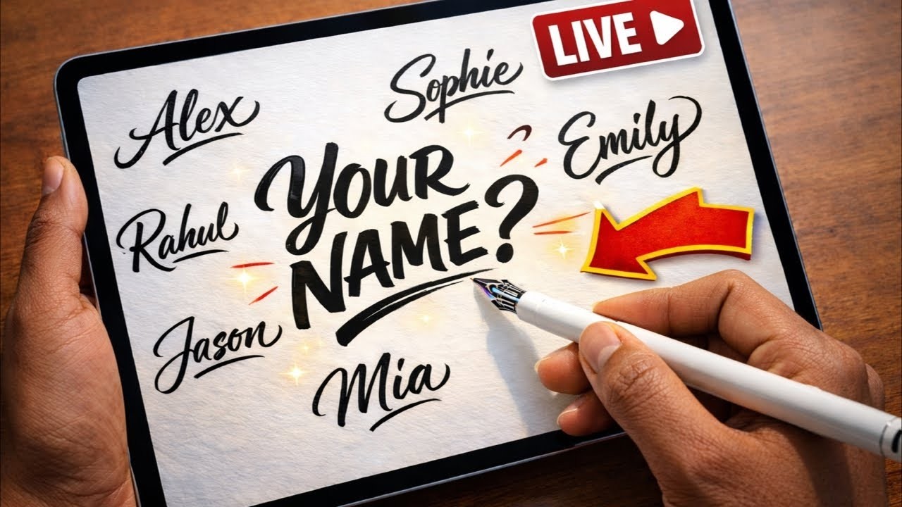 🛑Writing Subscribers Name On My IPad LIVE❤️ #shortslive #lettering #calligraphy