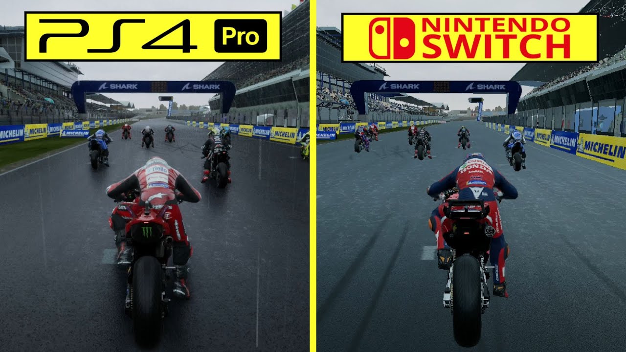Moto GP25 Nintendo Switch vs PS4 Pro Graphcis Comparison
