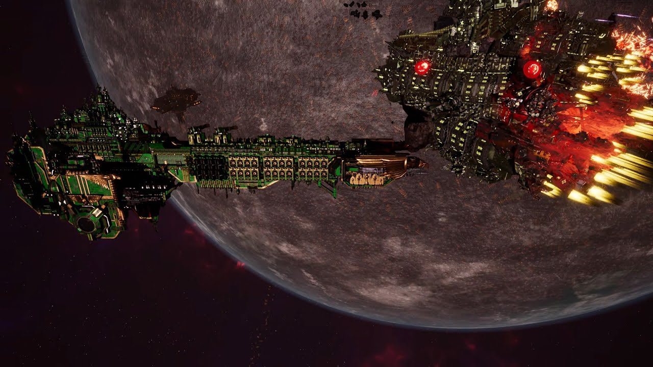 Salamanders vs Orks - Skalgrim Mod - Massive Battle - Battlefleet Gothic Armada 2