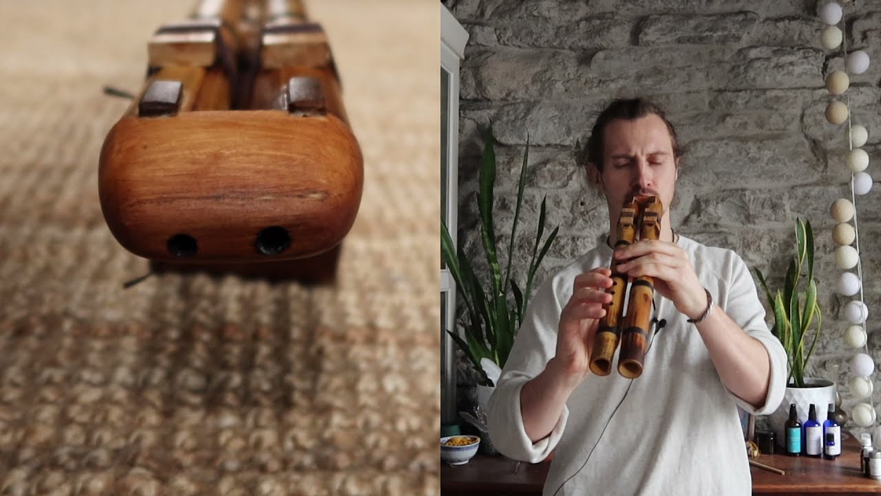G minor Native American Drone Flute. Pentatonic scale 440 hz. Bamboo