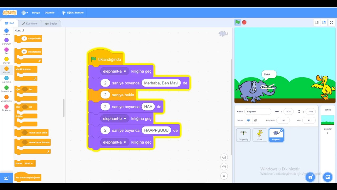 Scratch 3.0 Karşılıklı Konuşma Uygulaması