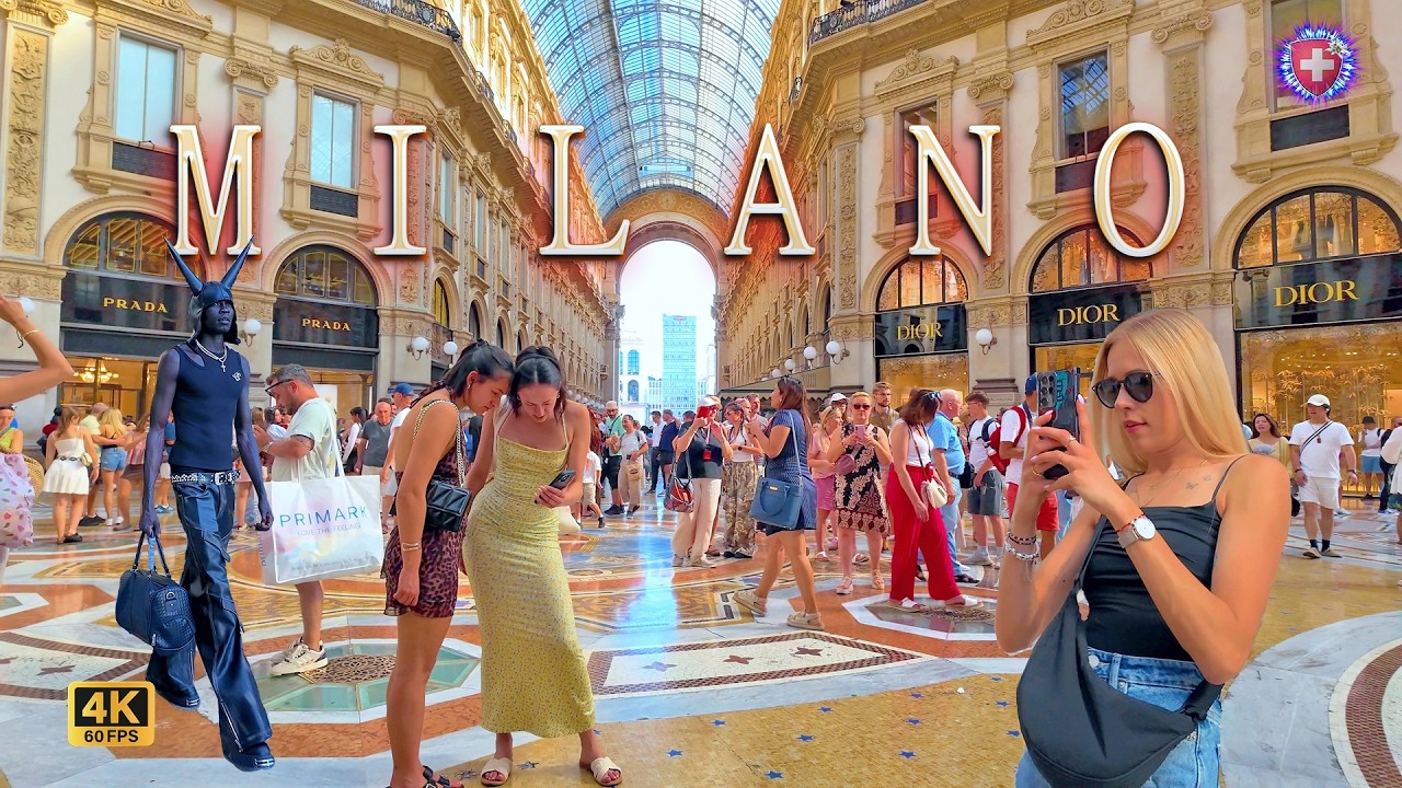 MILAN ITALY ✨ Luxury Shopping streets Walk 4K Are you ready to see fashion capital on a hot day?
