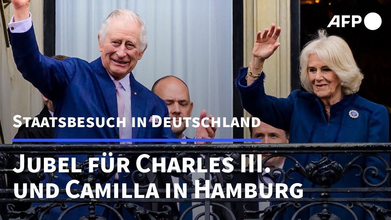 Jubel für britischen König Charles III. in Hamburg | AFP