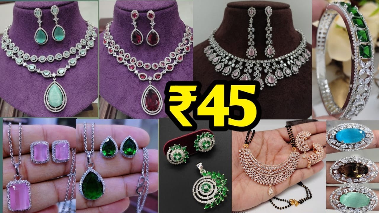₹45/AD Jewellery Wholesaler in Mumbai Malad | American Diamond Jewellery Manuafcturer | DC Fashion