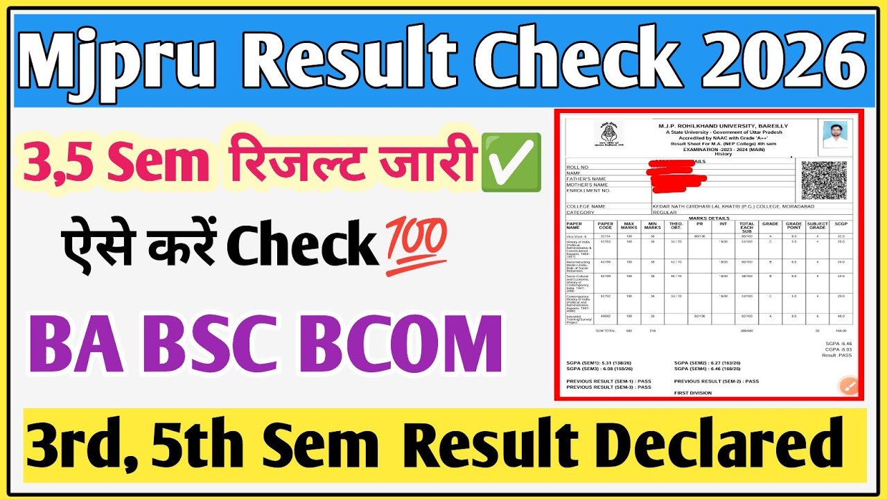 MJPRU result 2026 | MJPRU result kaise Dekhe | BA ka result kaise Dekhe 2026 | mjpru news today
