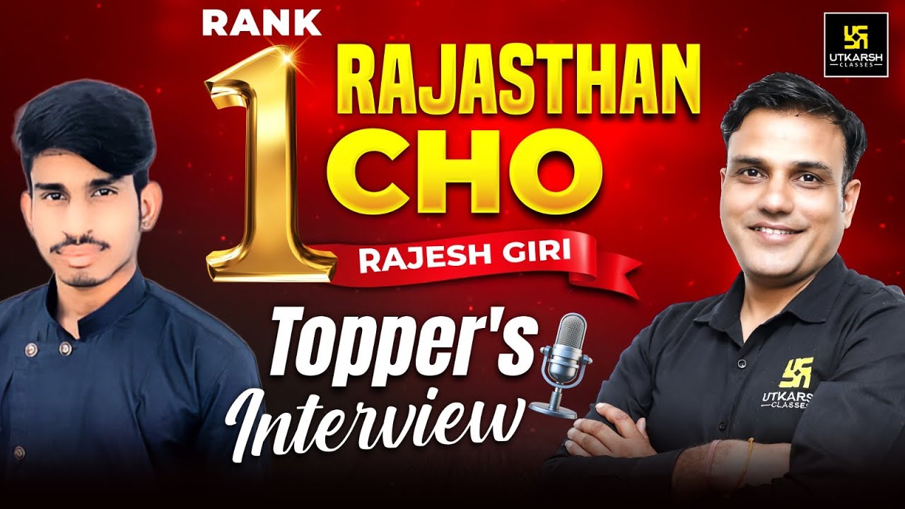 Rajasthan CHO Topper Rank 1 Interview🏆🏆 | Rajesh&rsquo;s Success Story & Strategy