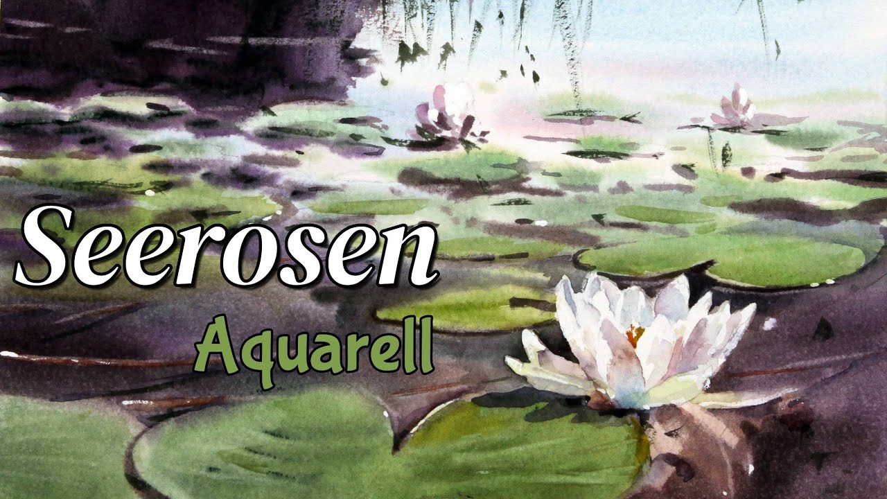 Водяные лилии в акварели - учебник