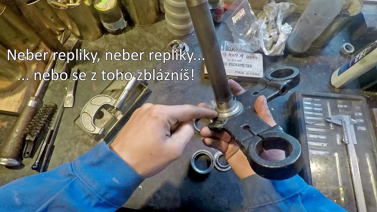 Výměna ložiska v krku JAWA 350-634 / Opět pozor na repliky!!!!