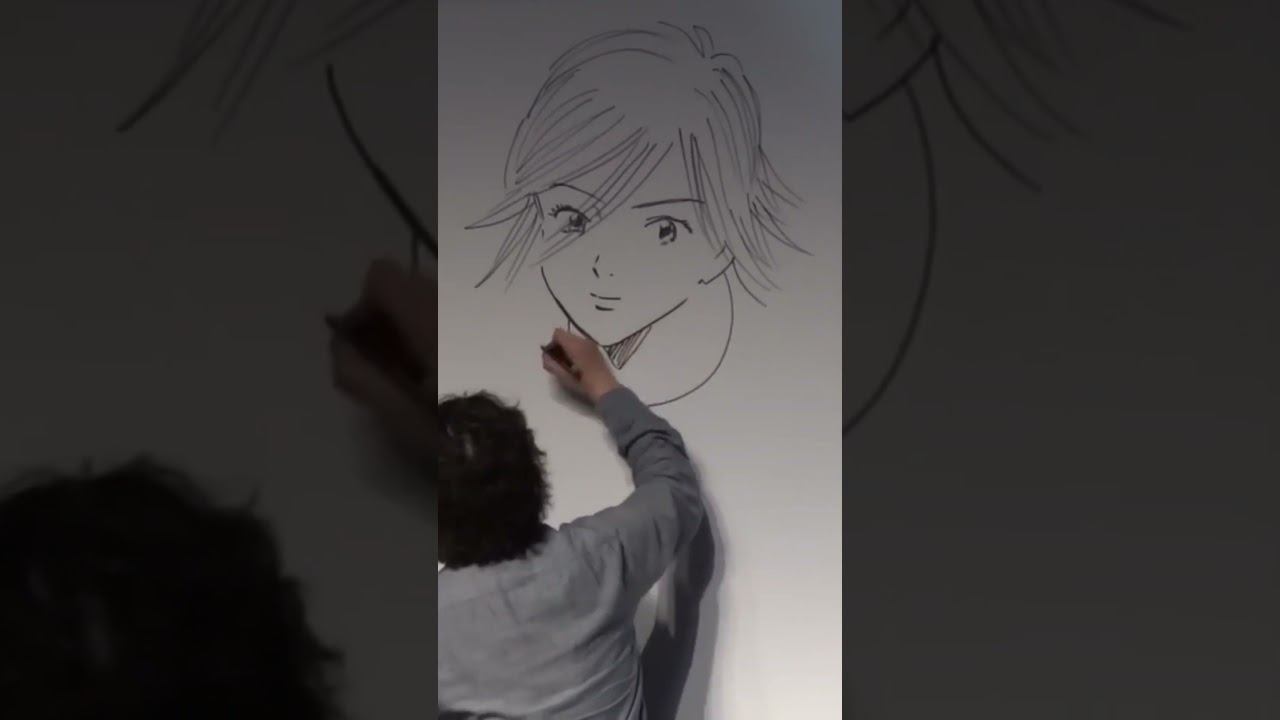 Naoki Urasawa (Monster, 20th Century Boys) Drawing a Huge Mural! Pt.1 (Time-lapse) #manga #comics