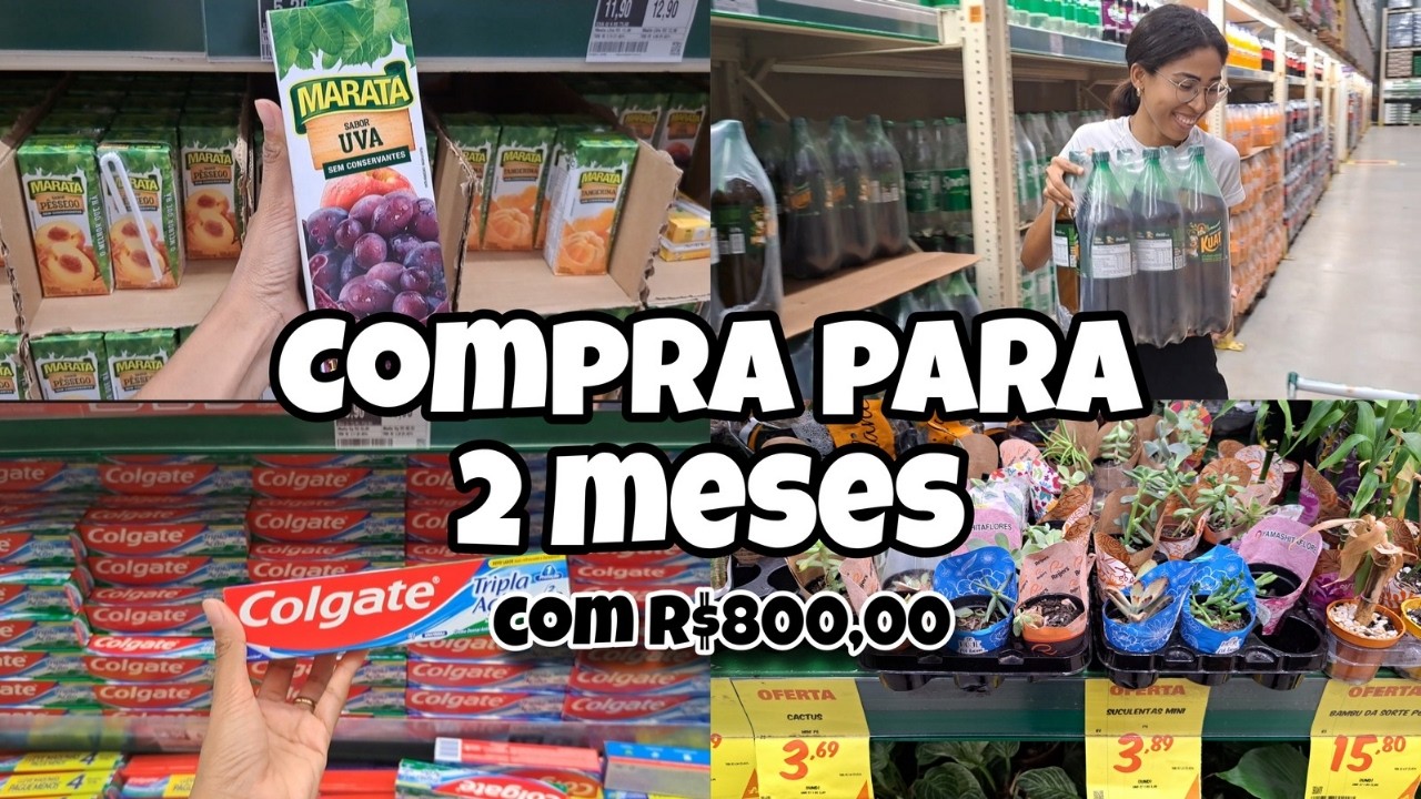 Compras do mês com R$800 😱 – dá pra dois meses inteiros??