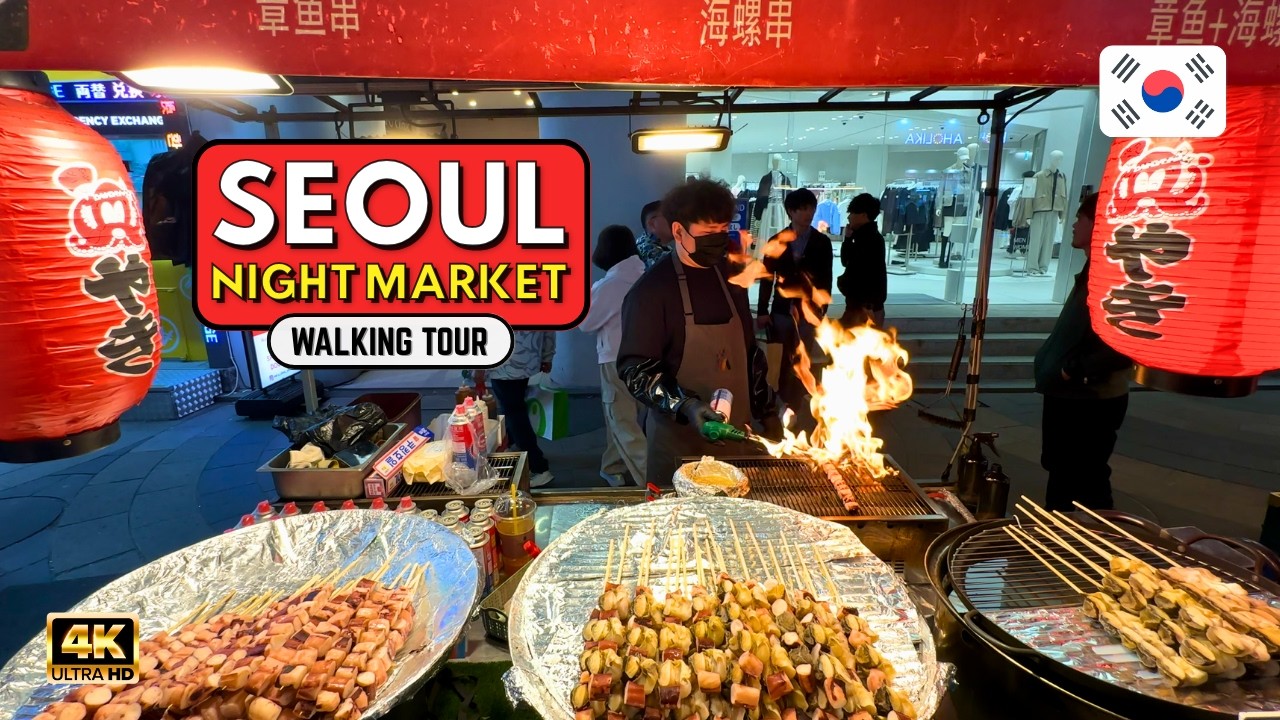 [4K] Walking Tour of Seoul's Famous Myeongdong Night Market