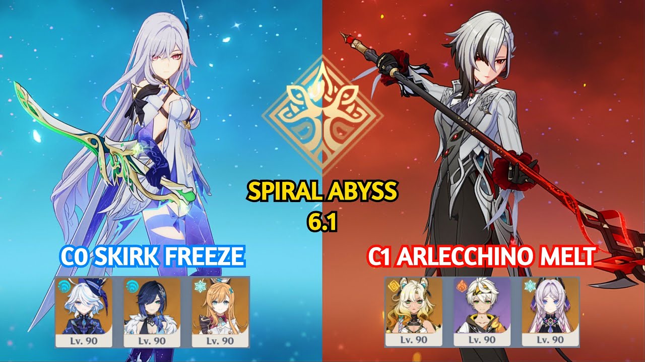C0 Skirk Freeze x C1 Arlecchino Melt | Spiral Abyss Floor 12 | Genshin Impact 6.1