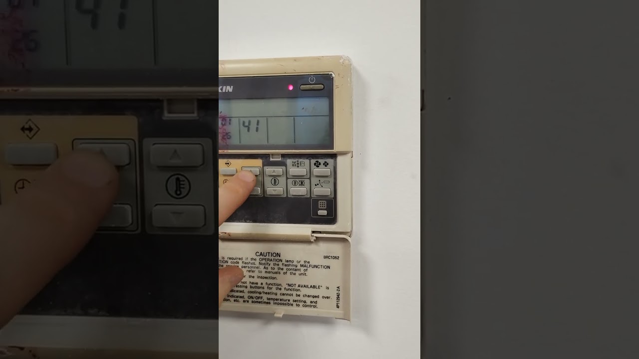 daikin service menu on remote controller