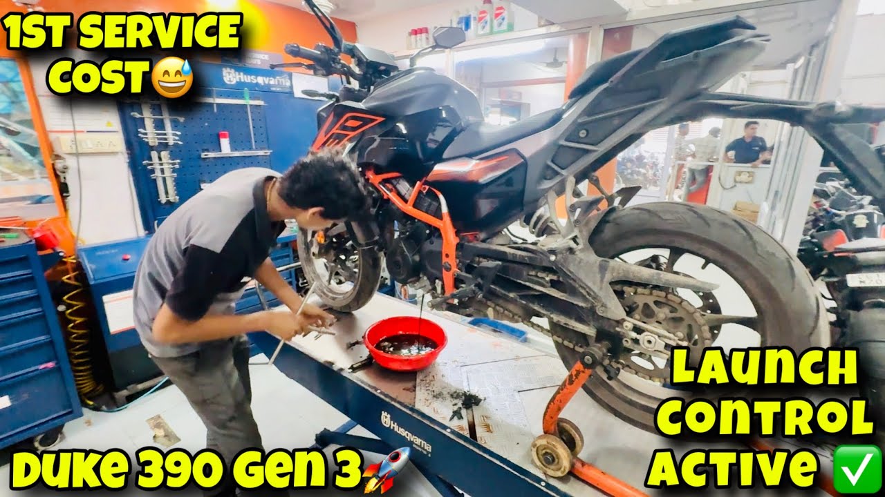 Ktm duke 390 gen3 ||1st service cost😨|| Lunch control acitve✅||