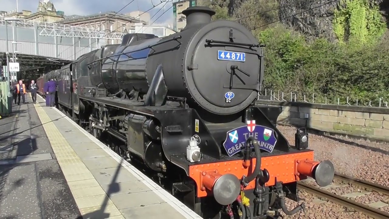 'The Great Britain XVI Rail Tour' at Edinburgh Waverley - 44871 & 45407  -  19th April  2024.