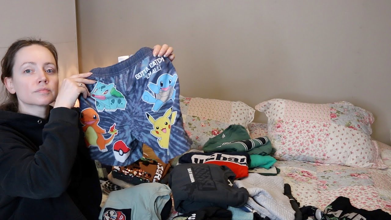 ASMR Whisper Second Hand/Thrift Haul | Boy Size 122/128, 6-8Years Old | Fabric Sounds | Clothes