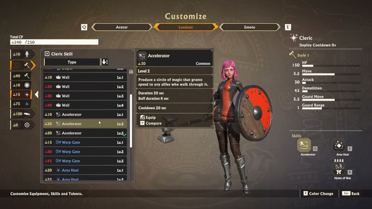 Cleric Skill Breakdown