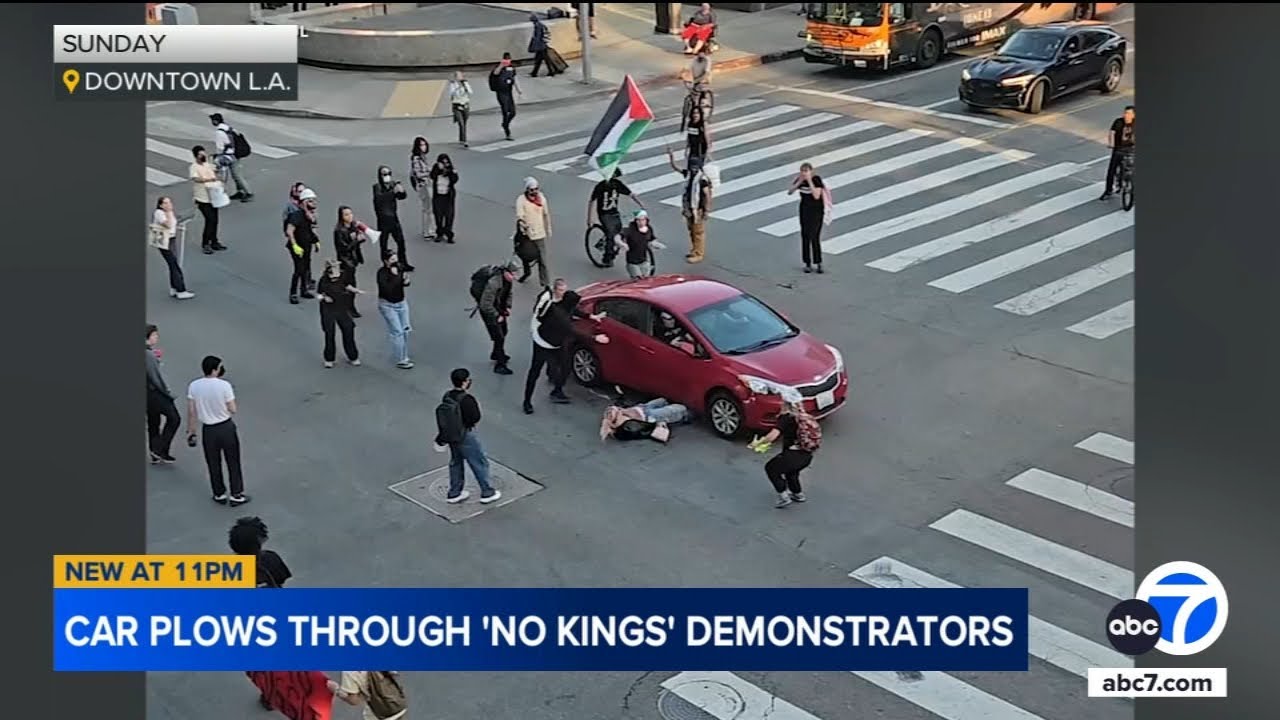Protester run over during 'No Kings' protest in downtown LA