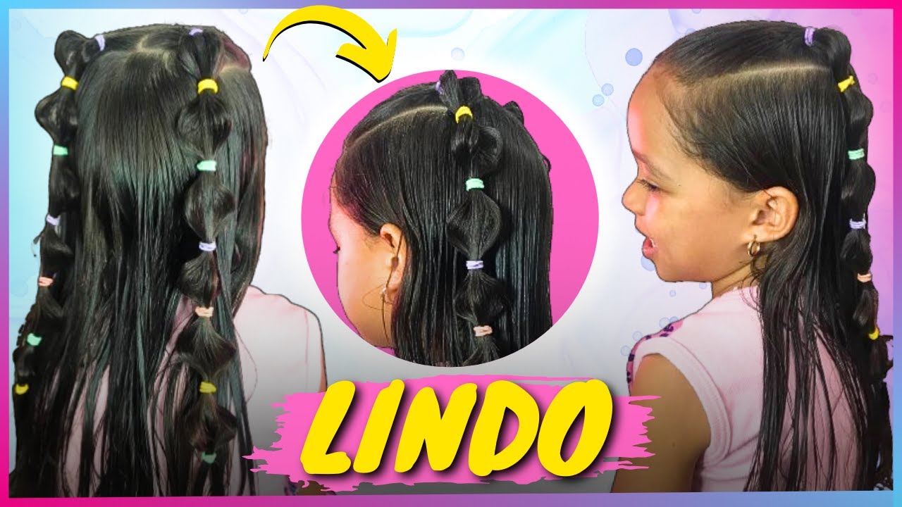 😍😱 SEMI PRESO LINDO! COMO FAZER UM PENTEADO INFANTIL FÁCIL COM XUXINHAS OU ELÁSTICOS