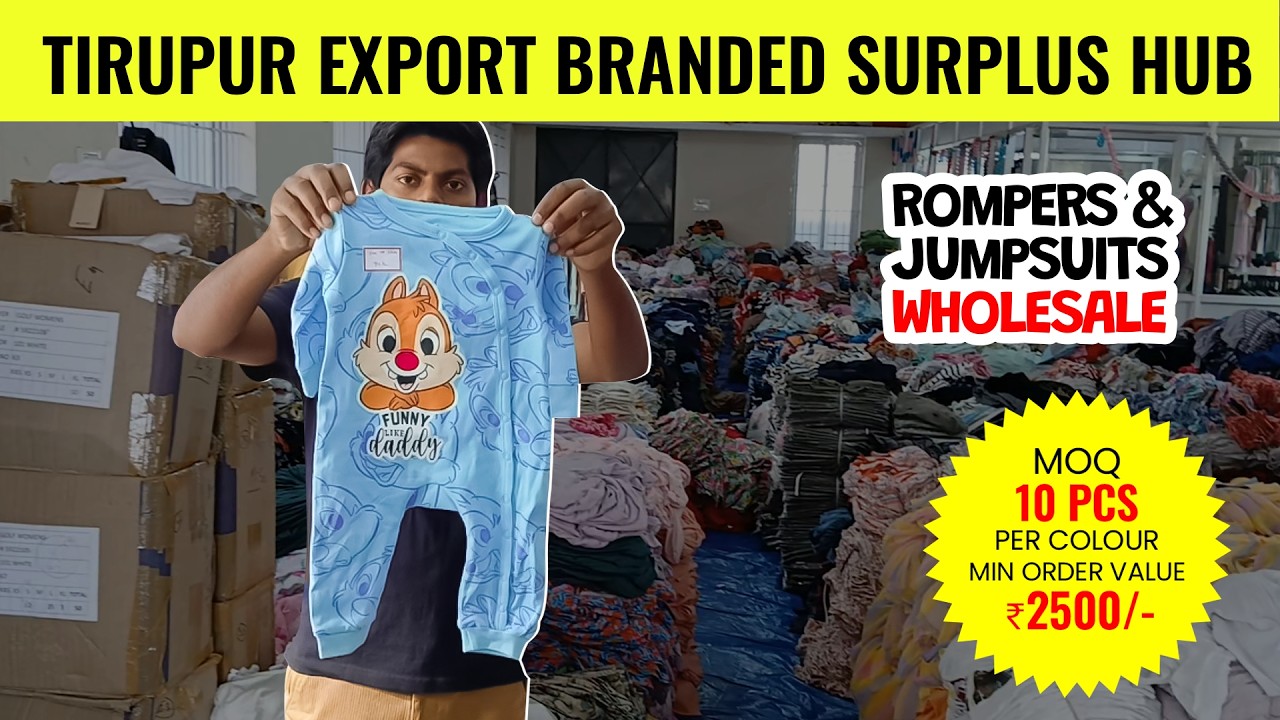 Kids Rompers & Jumpsuits Wholesale | Export Surplus | Tirupur Branded Kidswear