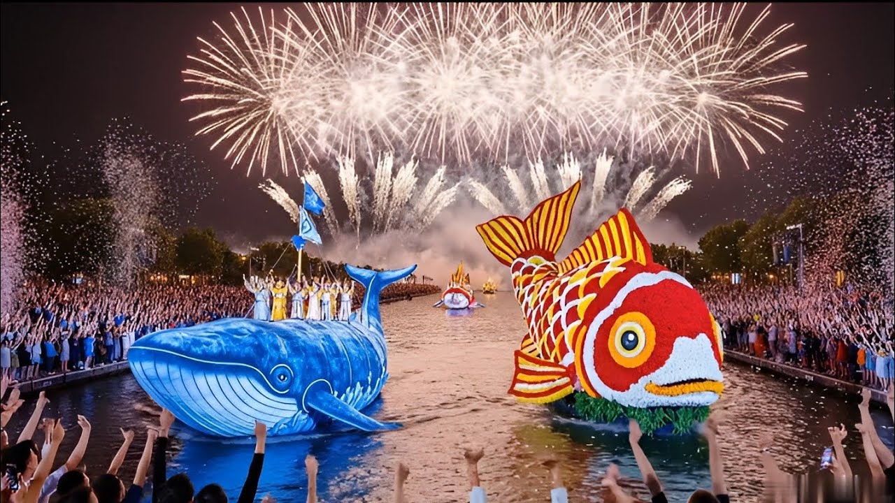 Amazing Fish Parade with Fireworks | Beautiful Festival Celebration | Viral Video