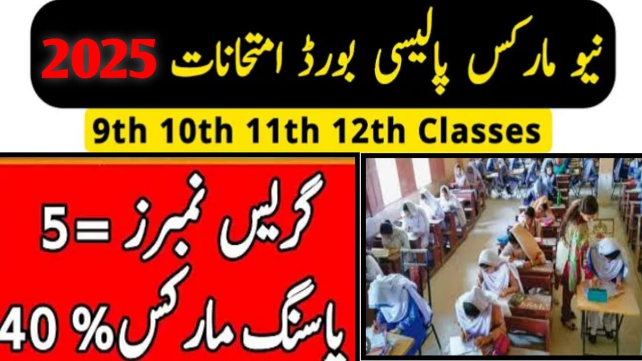 GOOD NEWS !! 5 New Grace Marks in 2025 Board Exam | Matric & Inter Passing Marks In 2025 Exam