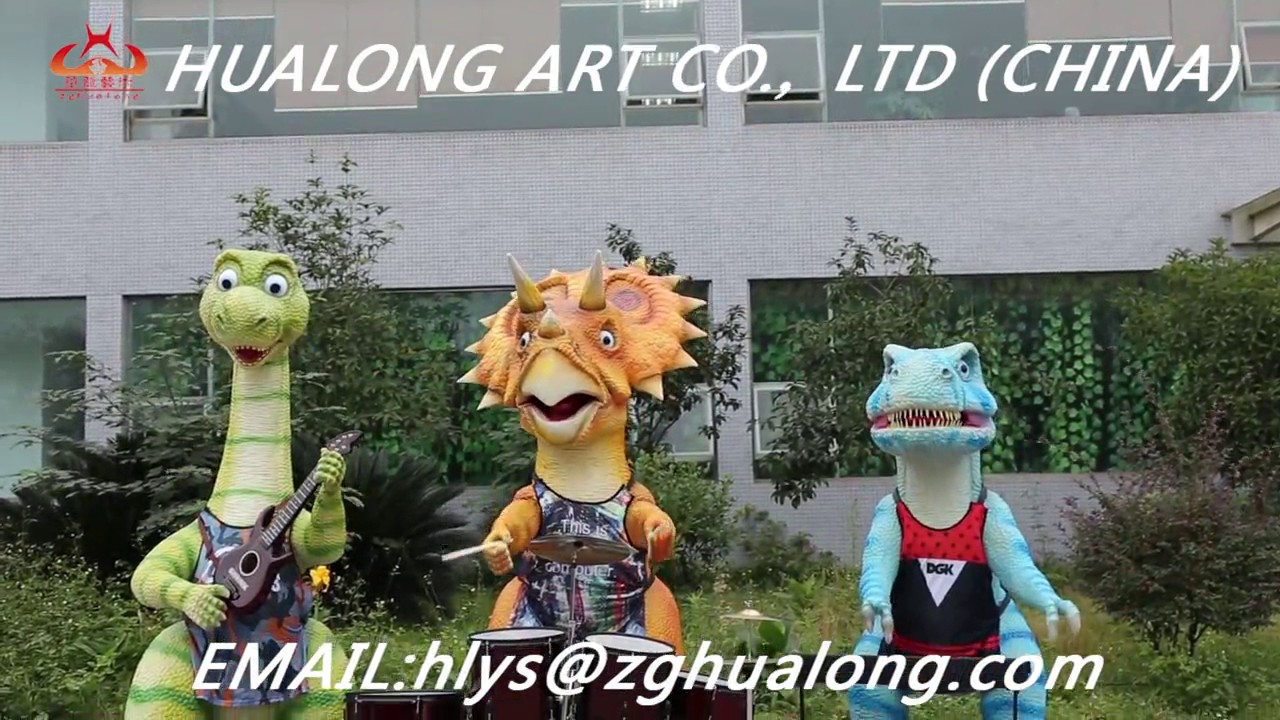 Customized funny animatronic dinosaur band