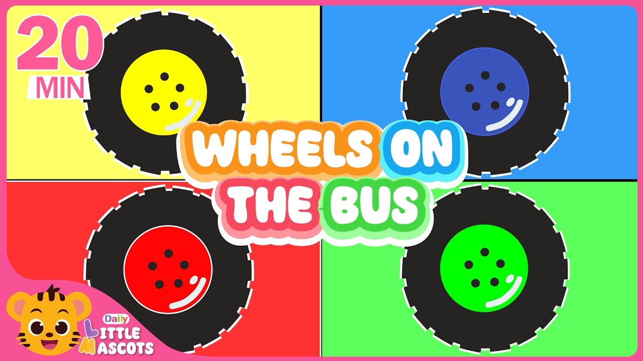 Wheels on The Bus🚌| Colorful Buses + more | Little Mascots