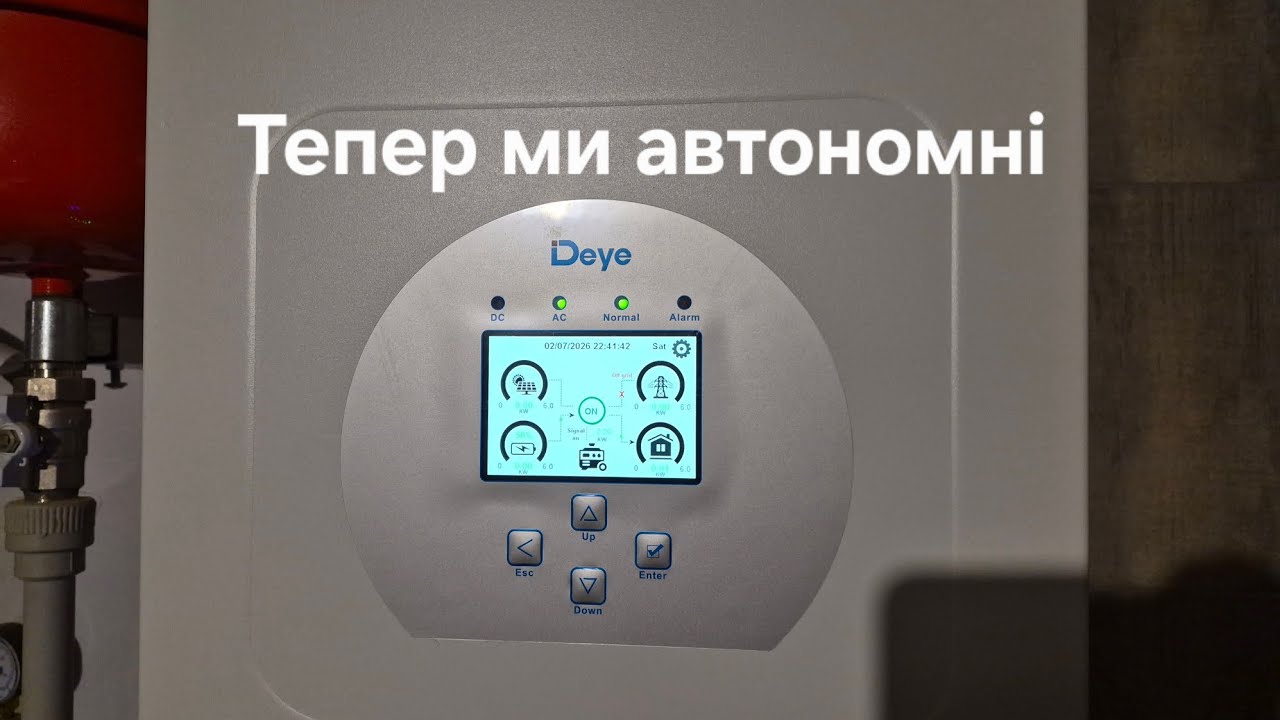 Встановили систему безперебійного живлення електроенергії Deye, бо світла становиться все  менше. 