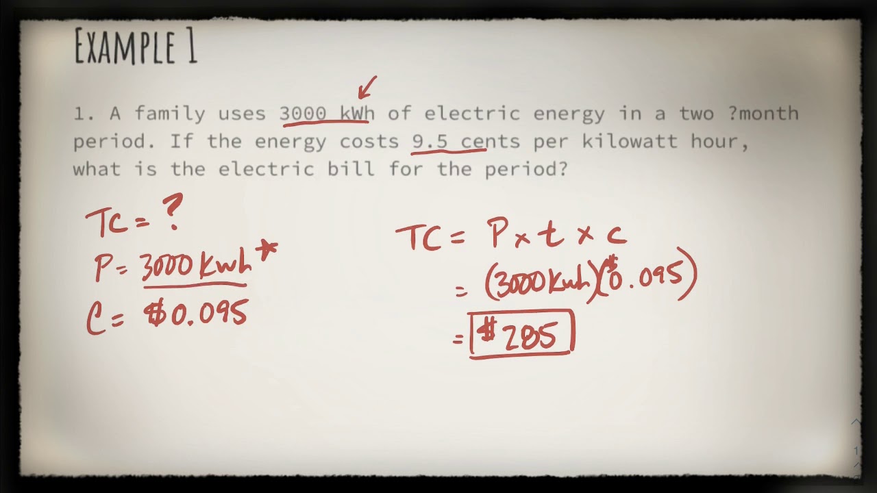 Calculating Energy Cost