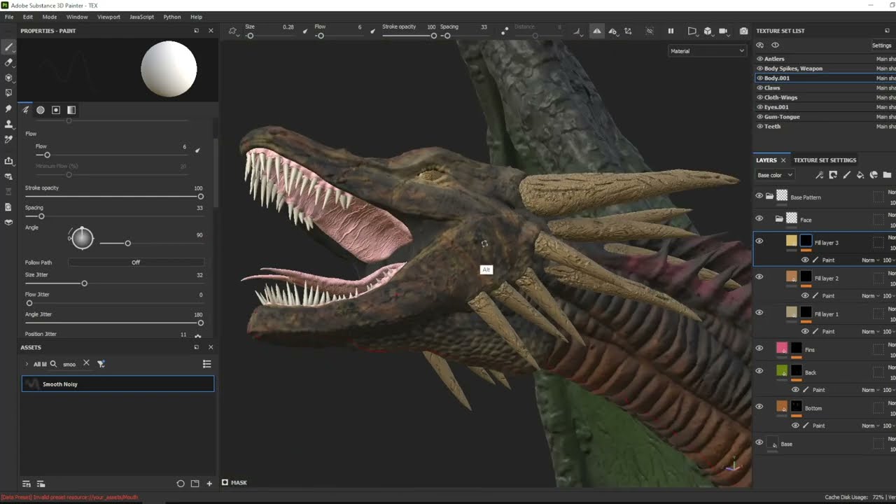 UNCUT RAW Texturing Hybrid Creature Previous Model Timelapsed 2x