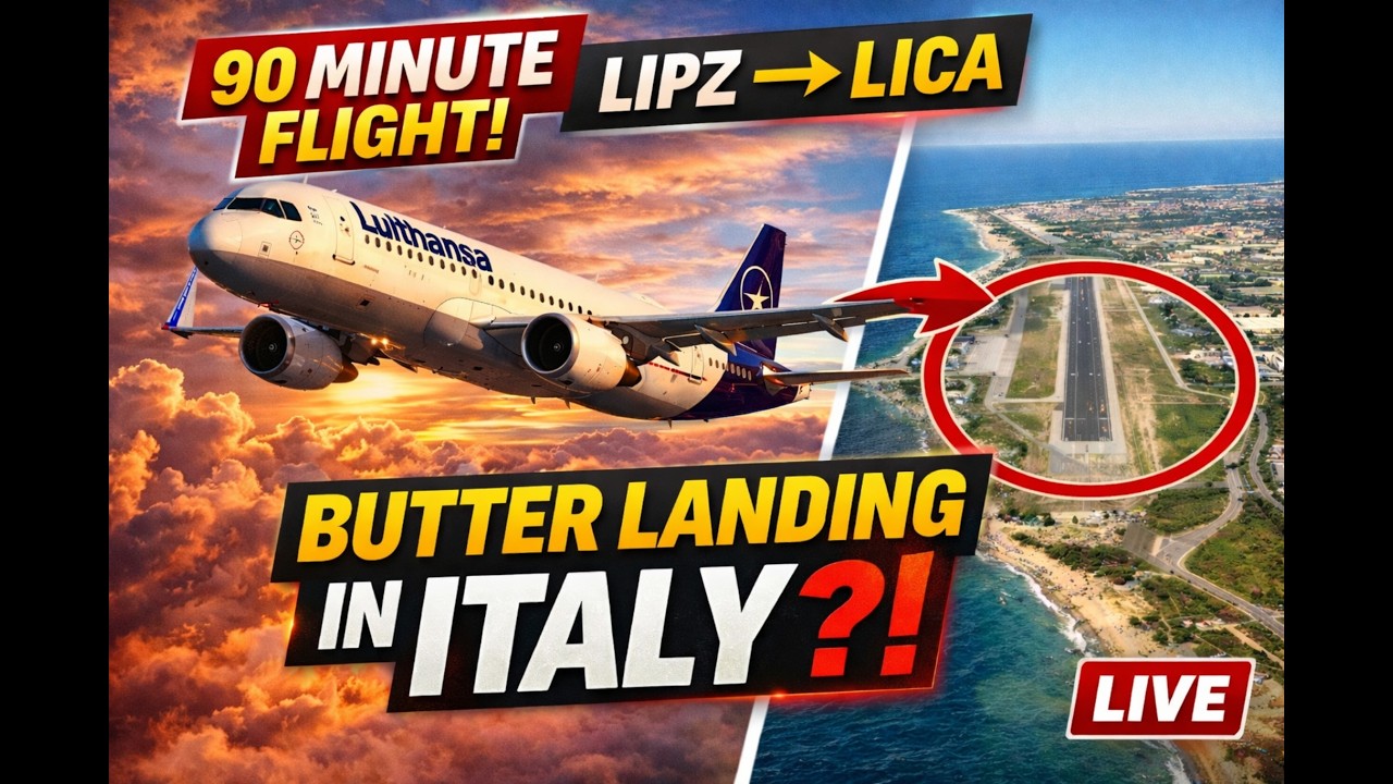 Northern to Southern Italy in 90 Minutes! A320 Full Flight | LIPZ–LICA LIVE