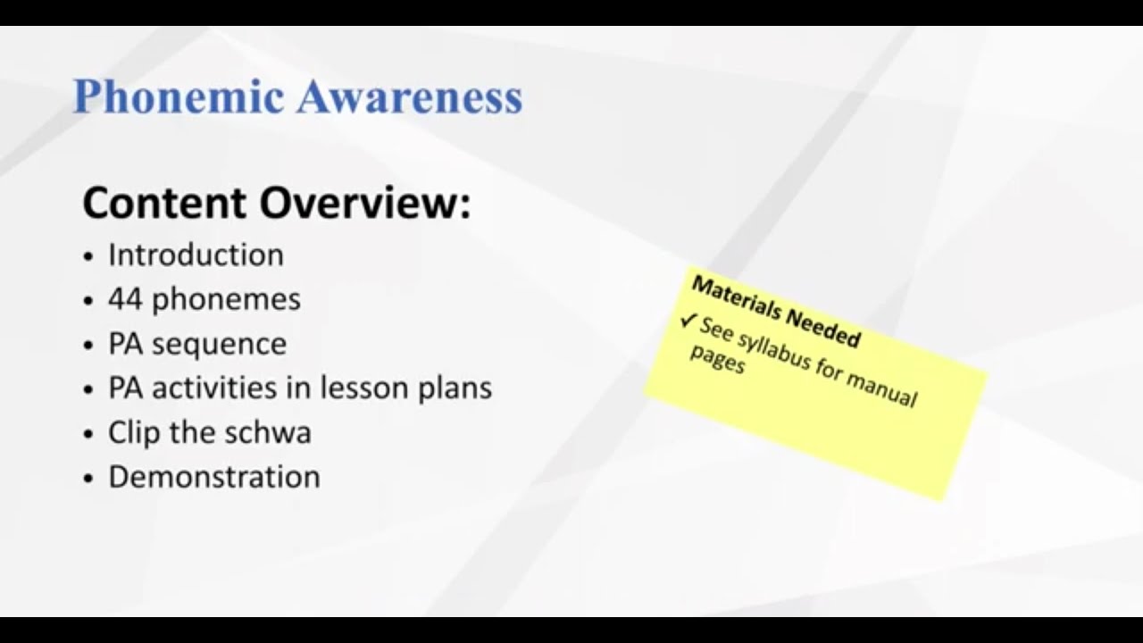 Phonemic Awareness