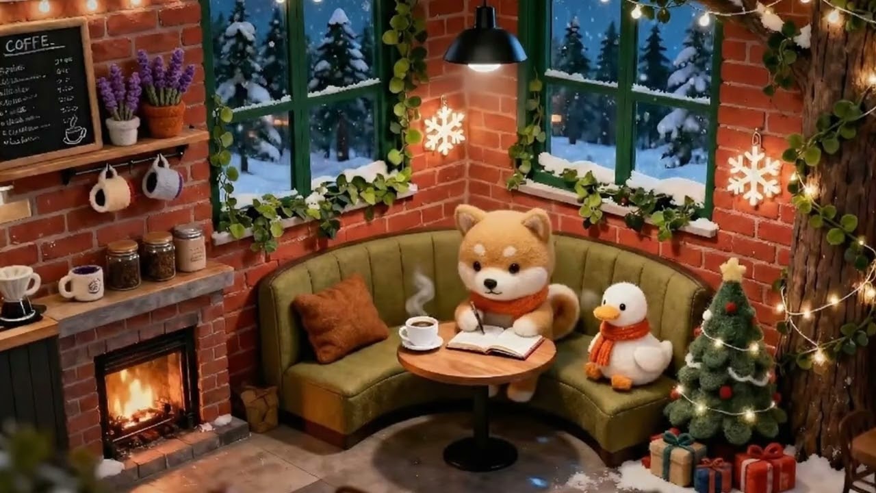 Winter Shiba Lofi &mdash; Cozy Caf&eacute; Snowy Beats for Study, Reading & Relaxation ❄️☕🐕✨