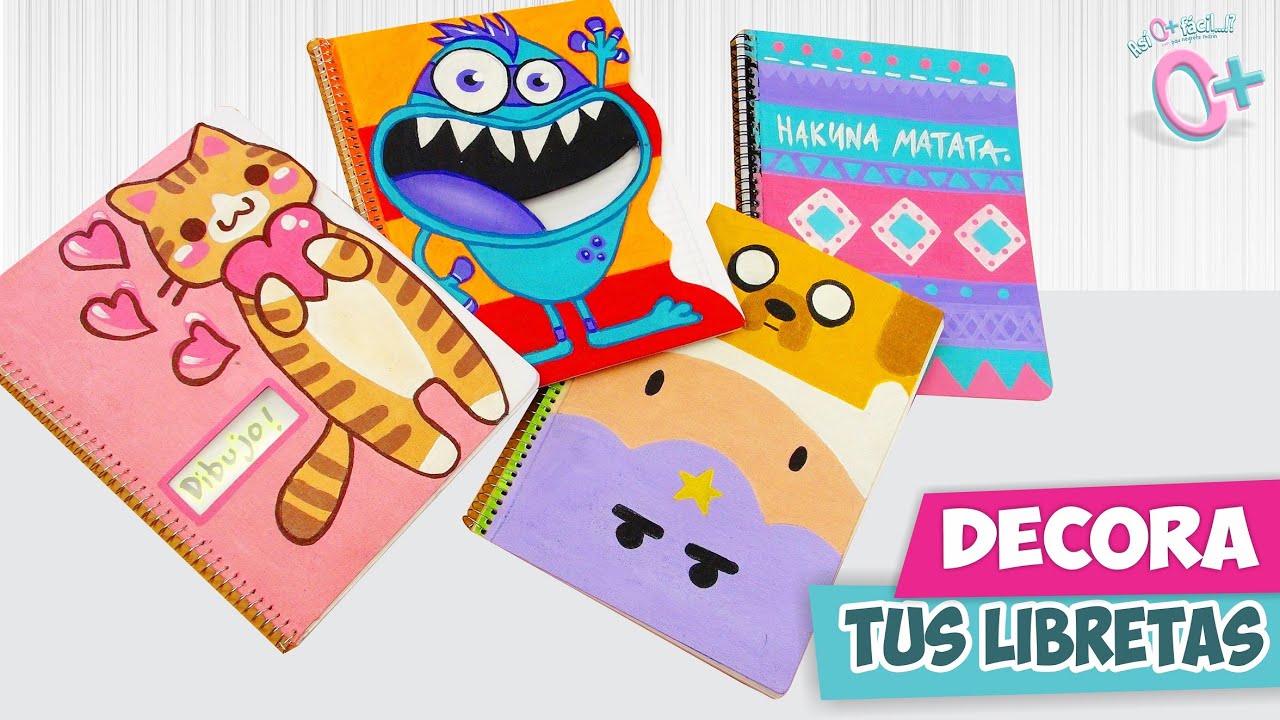 DECORA TUS CUADERNOS! Fácil y Bonito  ★Así o más fácil★ DIY