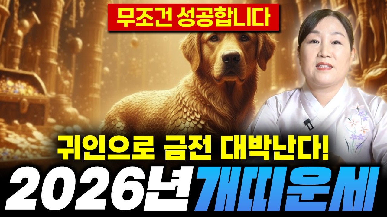 🐶2026년 병오년 개띠운세🐶 26년 '귀인운'으로 '금전운' 대박난다! 개띠운세 /58년생 70년생 82년생 94년생 개띠운세