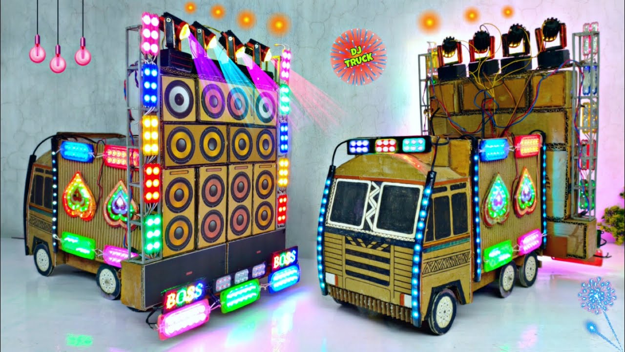 Mini Tractor Dj Setup Loading at-home by cardboard making dj box light | mini dj setup dj wala dj dj