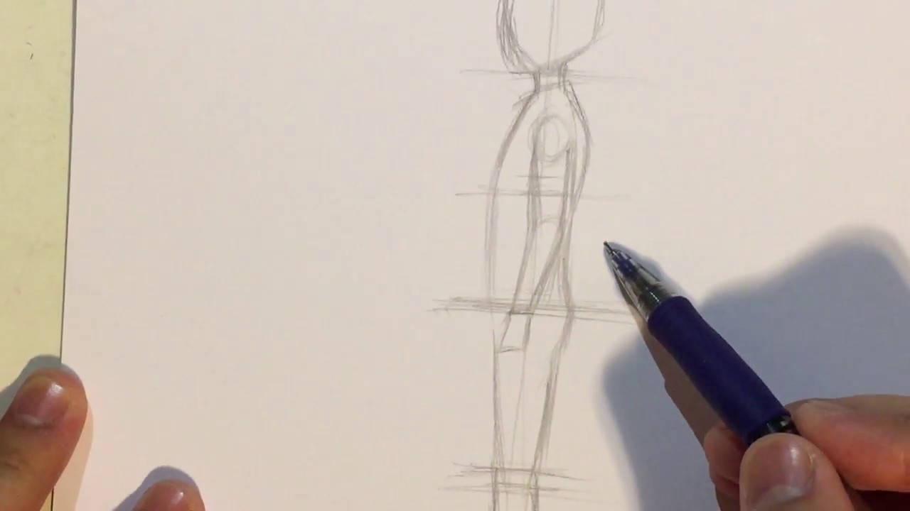 How to Draw Anime Boy Body Proportions Side View [No Timelapse]